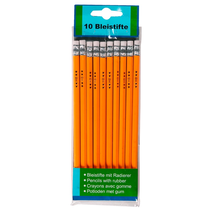 Bleistifte mit Radierer 10 Stück